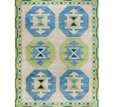 Pastel Tribal Handknotted Wool Rug